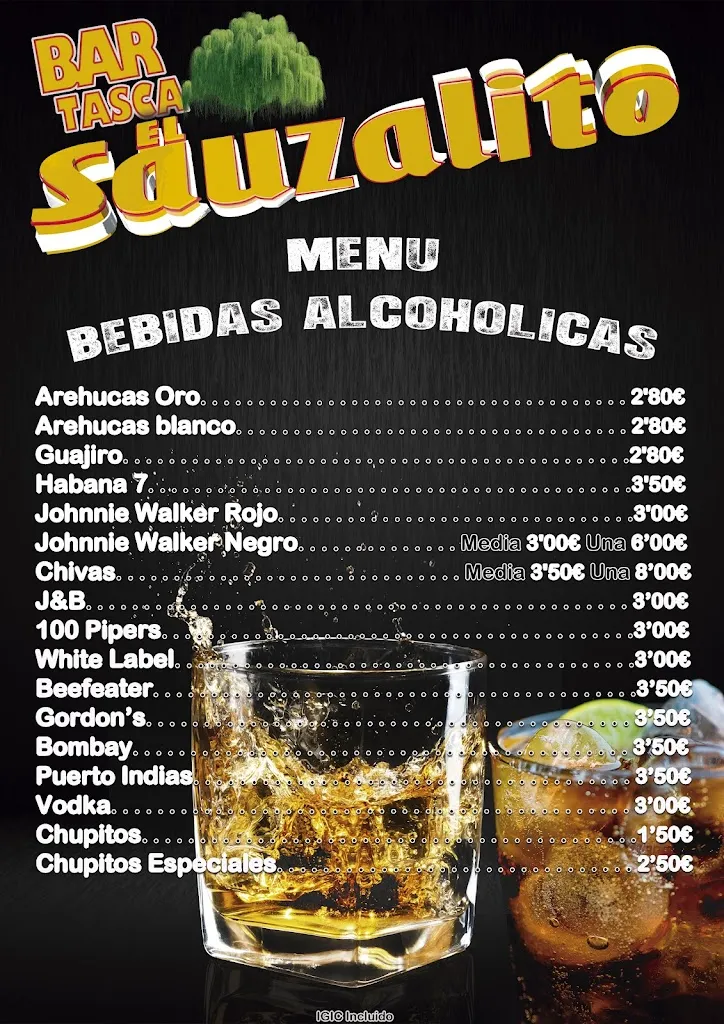 Menu_Bar Tasca el Sauzalito_Sauzal_image_3