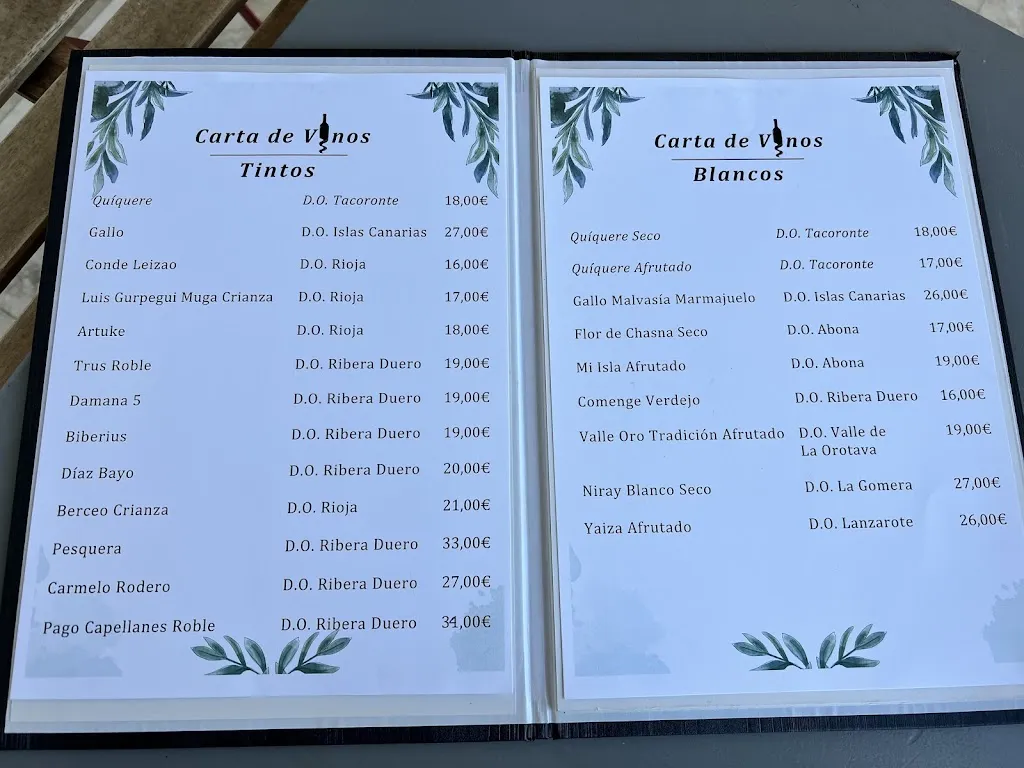 Menu_Restaurante Gurea_Sauzal_immagine_1