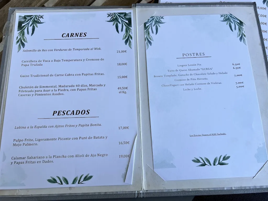 Menu_Restaurante Gurea_Sauzal_immagine_3