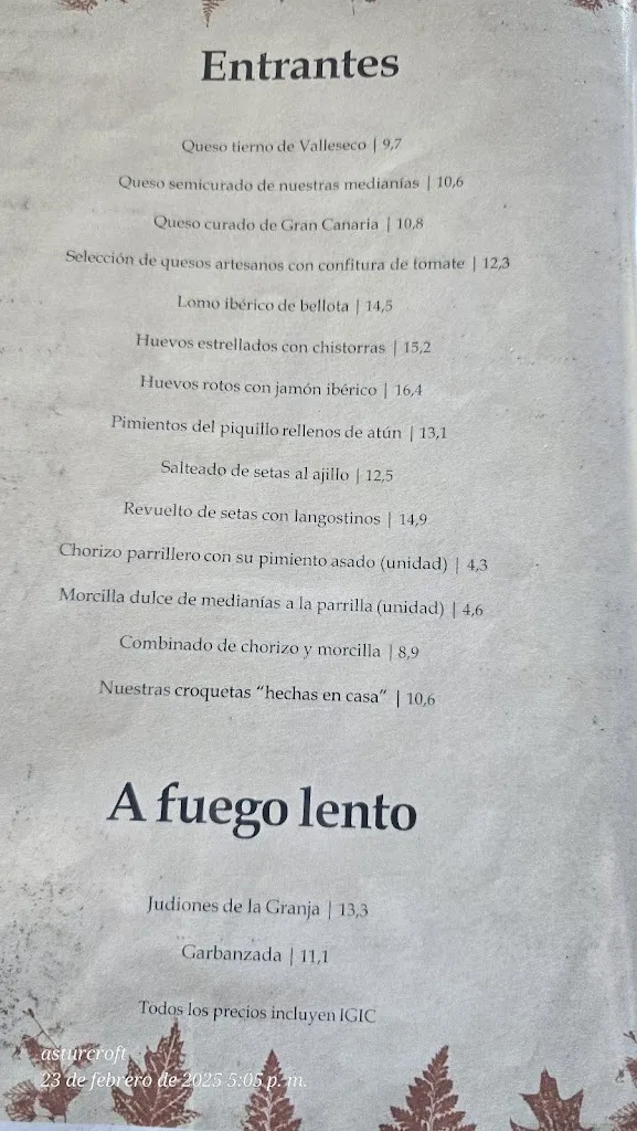 Menu_Restaurante Arcos de la Laguna, Valleseco_Valleseco_image_1