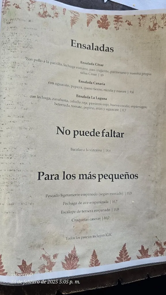 Menu_Restaurante Arcos de la Laguna, Valleseco_Valleseco_image_2