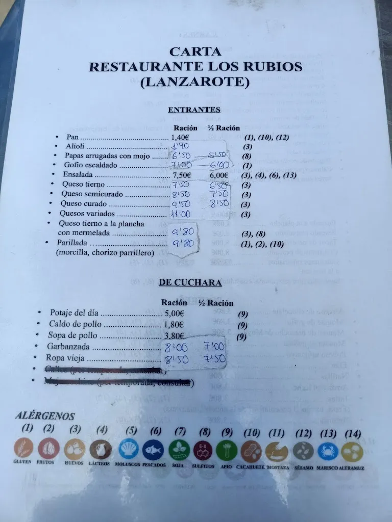 Menu_Bar Restaurante Los Rubios_Valleseco_image_1