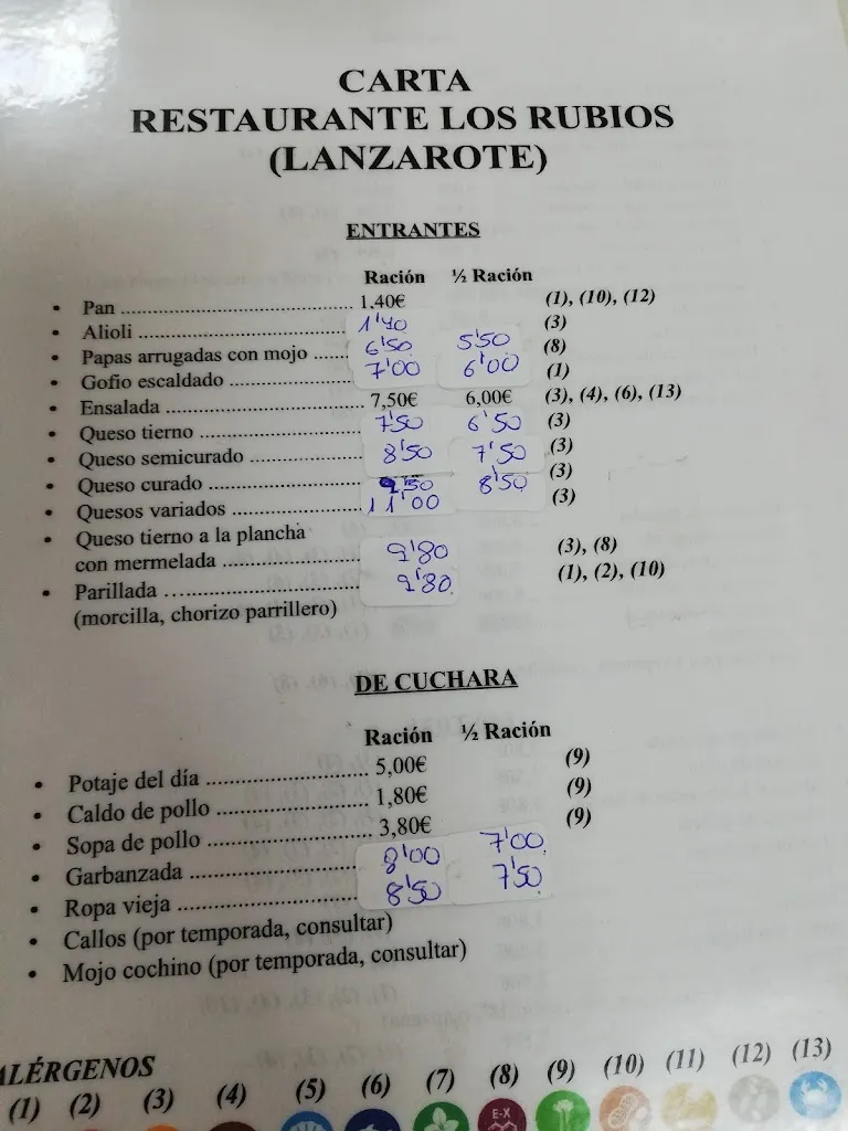 Menu_Bar Restaurante Los Rubios_Valleseco_image_3