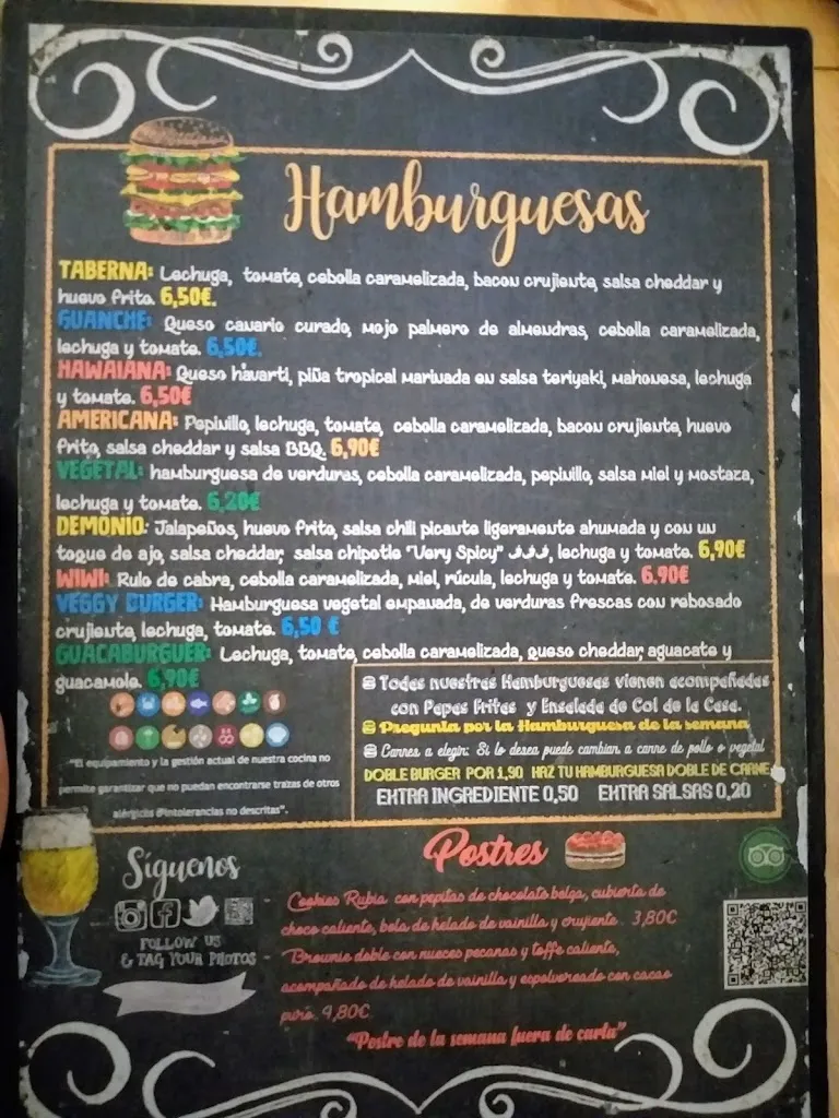 Menu_La Taberna Burger Art - Telde_Telde_image_2
