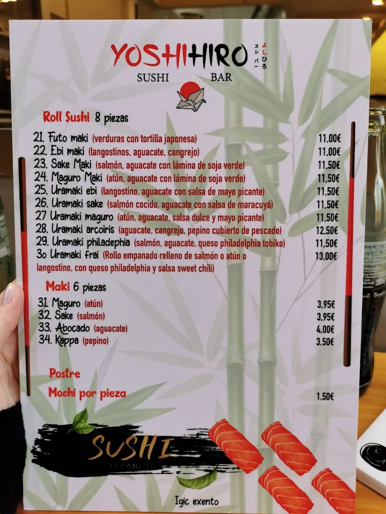 Menu_YOSHIHIRO Sushi Bar 