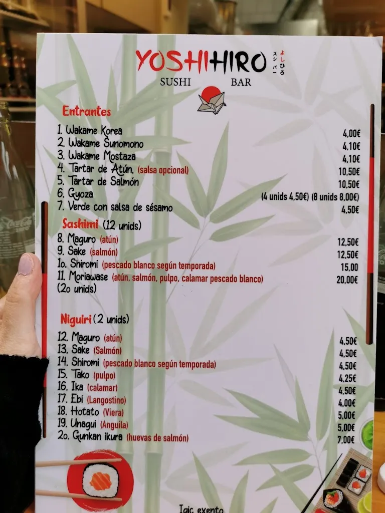 Menu_YOSHIHIRO Sushi Bar 