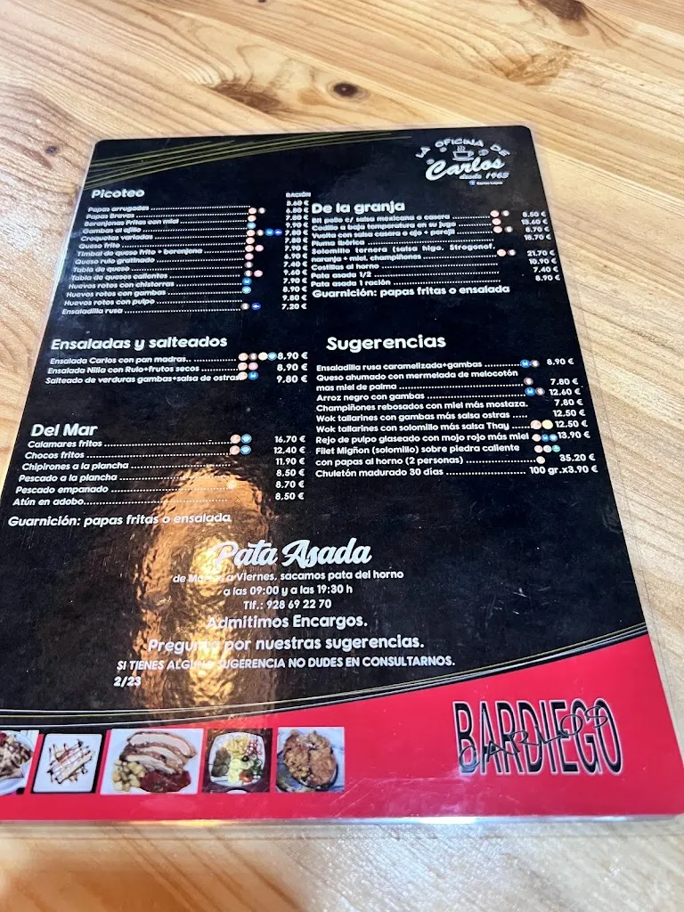 Menu_La Oficina de Carlos Bar Diego_Telde_image_1