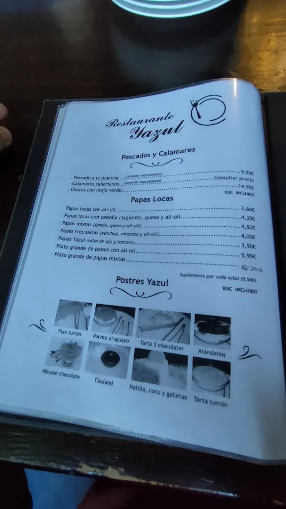 Menu_Yazul Restaurant & Pizzeria_Telde_image_2