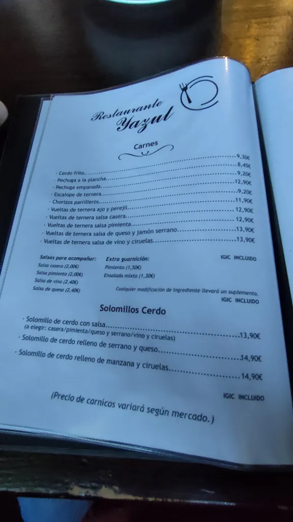 Menu_Yazul Restaurant & Pizzeria_Telde_image_3
