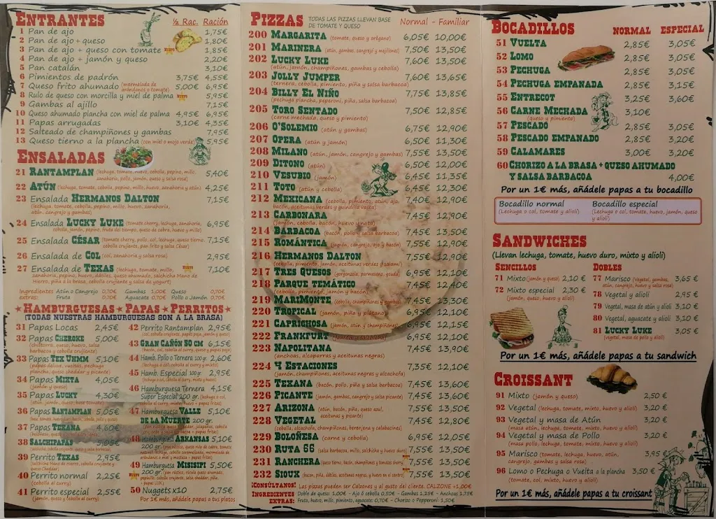 Menu_Pizzeria Lucky Luke_Telde_image_1