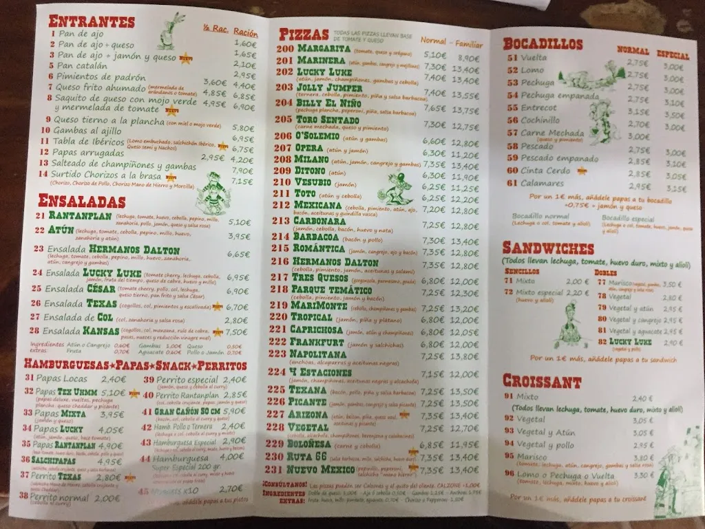 Menu_Pizzeria Lucky Luke_Telde_image_4