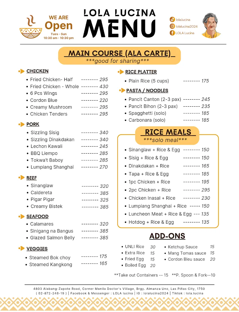 Menu_LOLA LUCINA RESTAURANT_Almanza_image_1