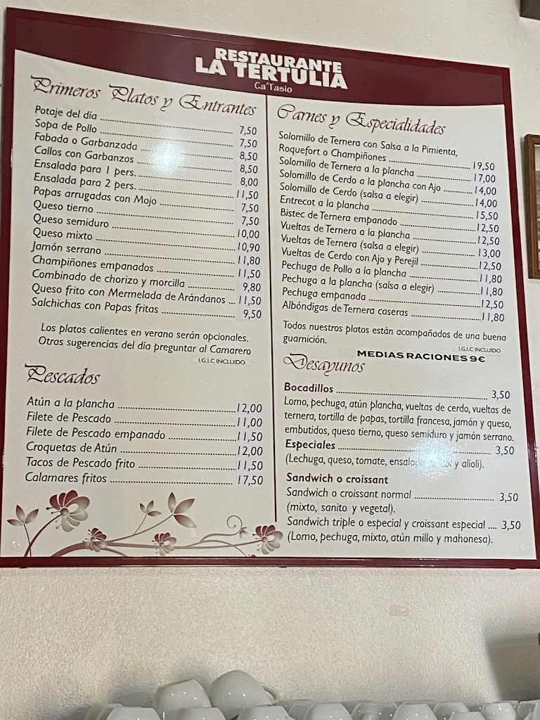 Menu_Restaurante La Tertulia San Mateo_Vega de San Mateo_image_1