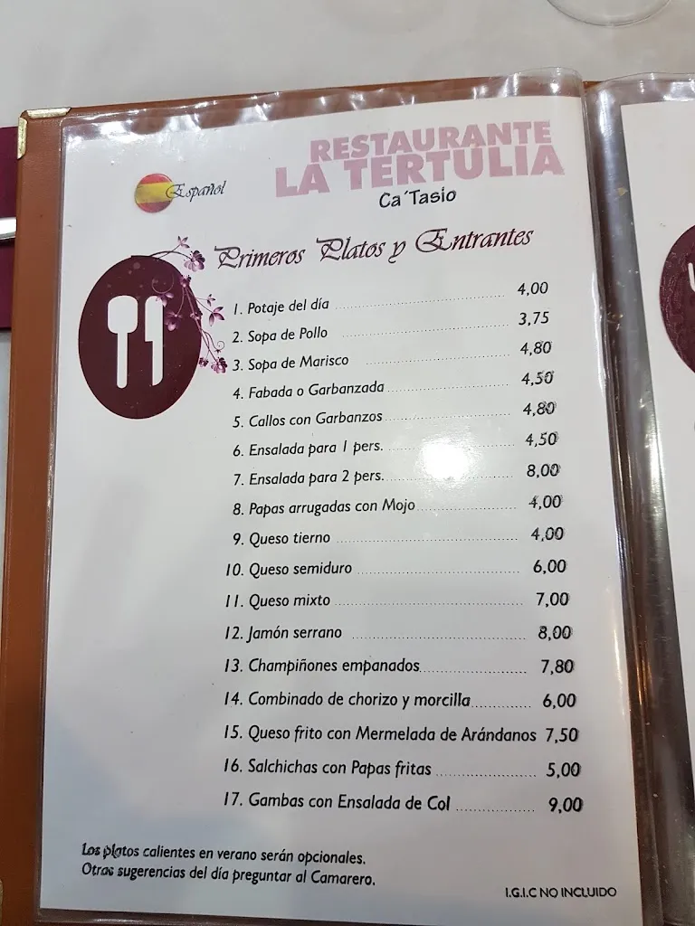 Menu_Restaurante La Tertulia San Mateo_Vega de San Mateo_image_4