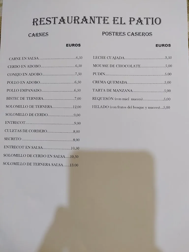 Menu_EL PATIO_Vega de San Mateo_immagine_2
