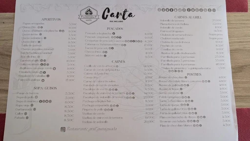 Menu_Restaurante Grill Guiniguada_Vega de San Mateo_image_1