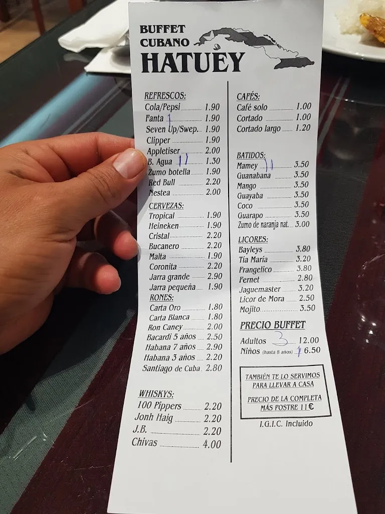 Menu_Restaurante Buffet Cubano Hatuey_Vecindario_image_3