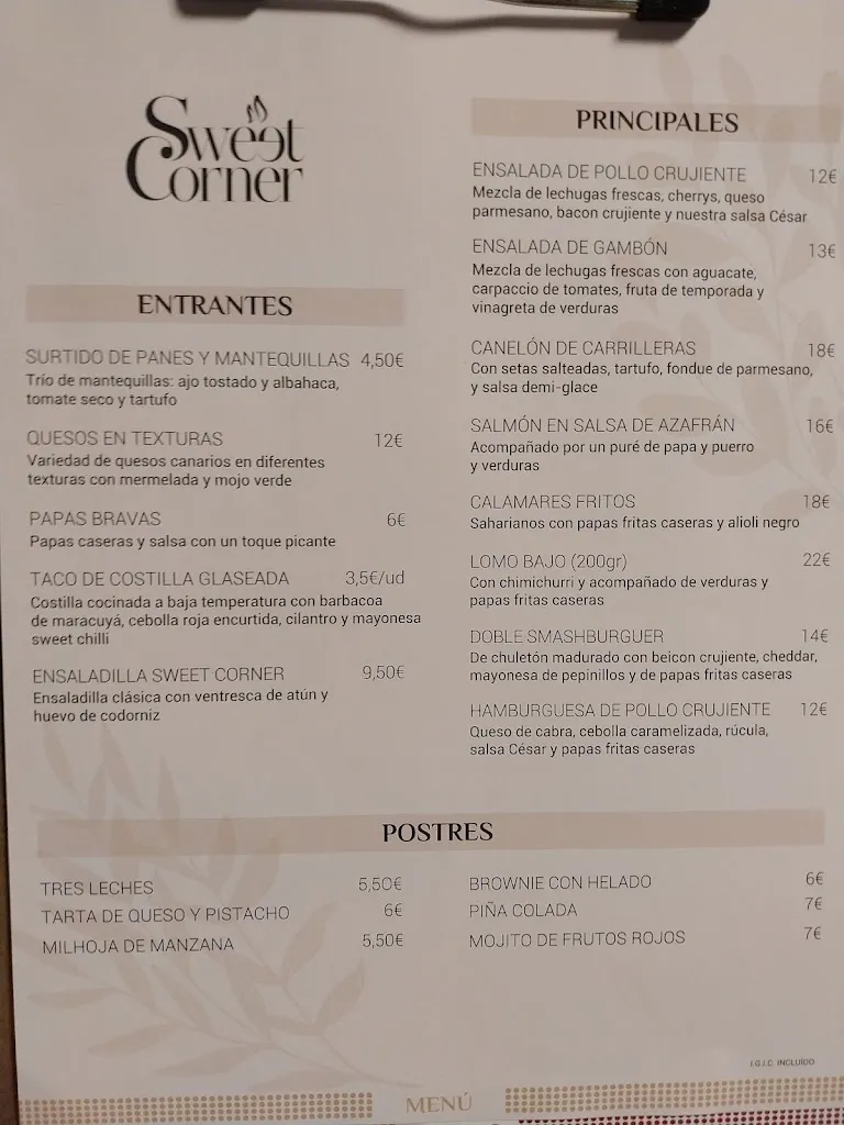 Menu_Sweet Corner Irish pub_Vecindario_image_1