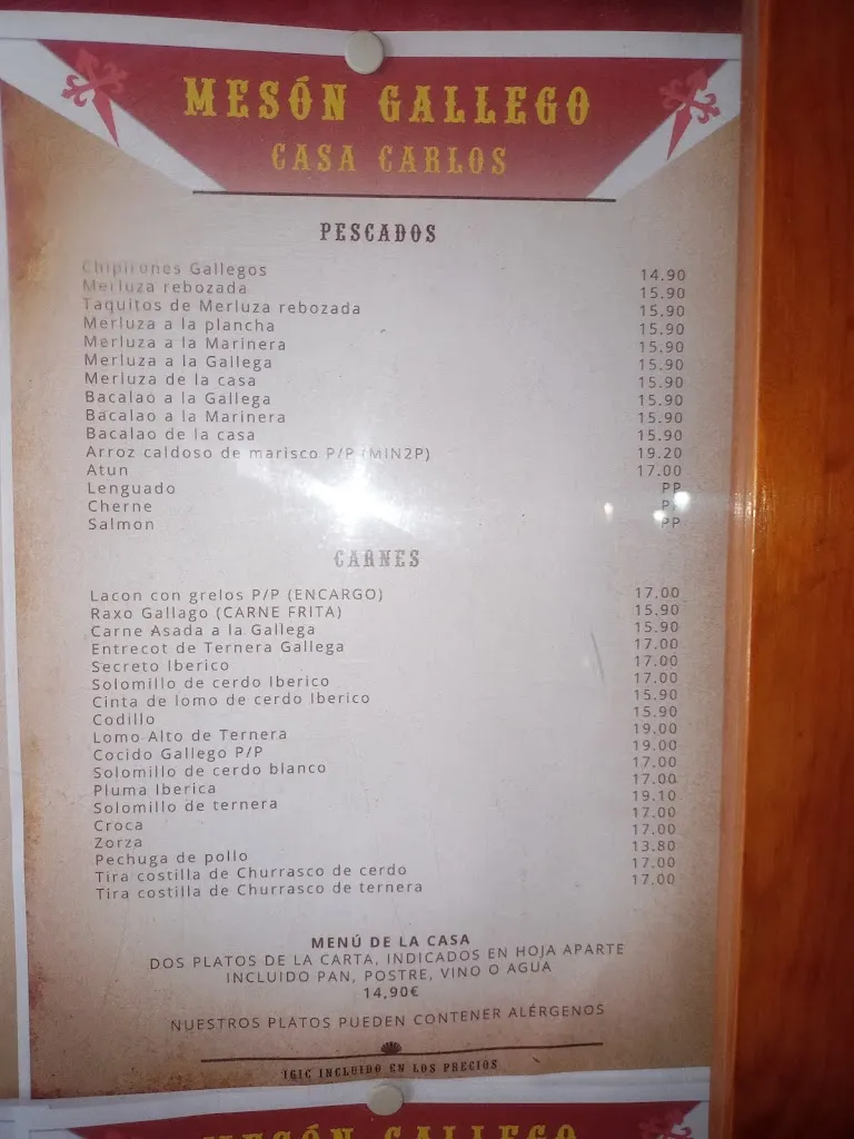 Menu_Mesón Gallego Casa Carlos_Vecindario_immagine_1
