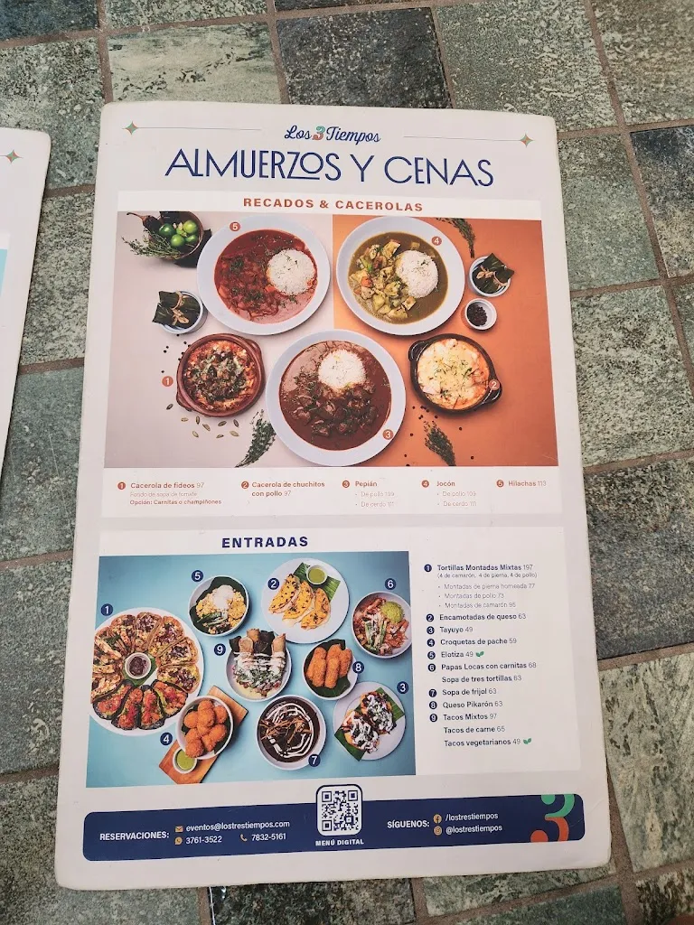 Menu_Los Tres Tiempos_Antigua La_image_1