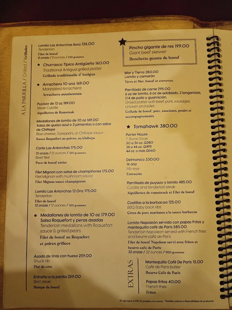 Menu_Las Antorchas_Antigua La_image_1