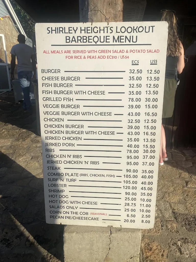 Menu_Shirley Heights Lookout_Antigua La_image_3