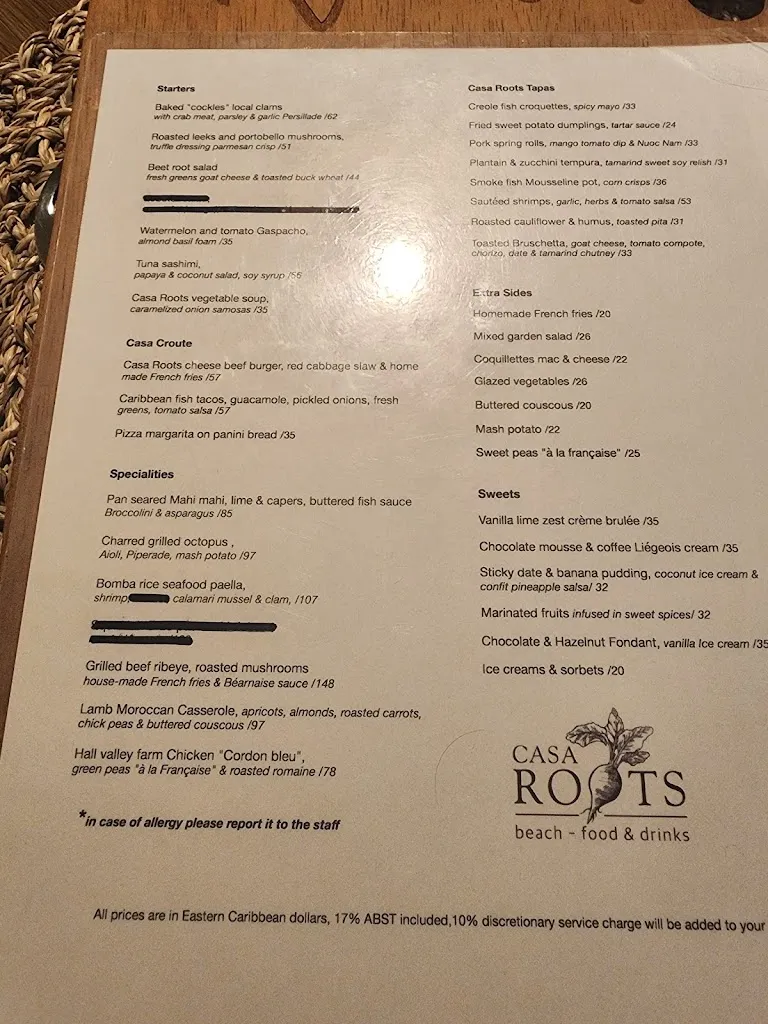 Menu_Casa Roots - Beach - Food & Drinks_Antigua La_image_1