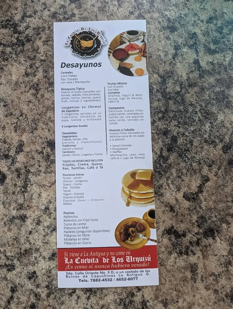 Menu_La Cuevita de Los Urquizú_Antigua La_image_1