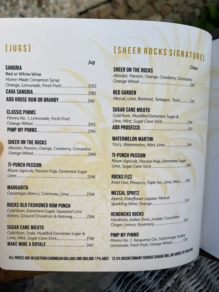 Menu_Sheer Rocks_Antigua La_image_2