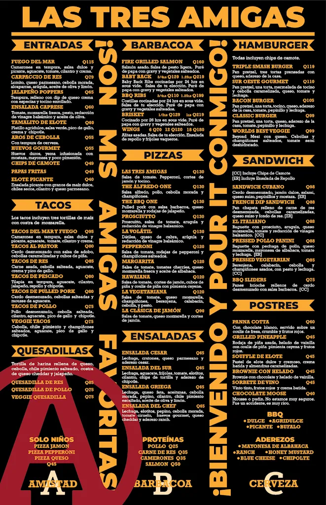 Menu_Las Tres Amigas_Antigua La_image_1