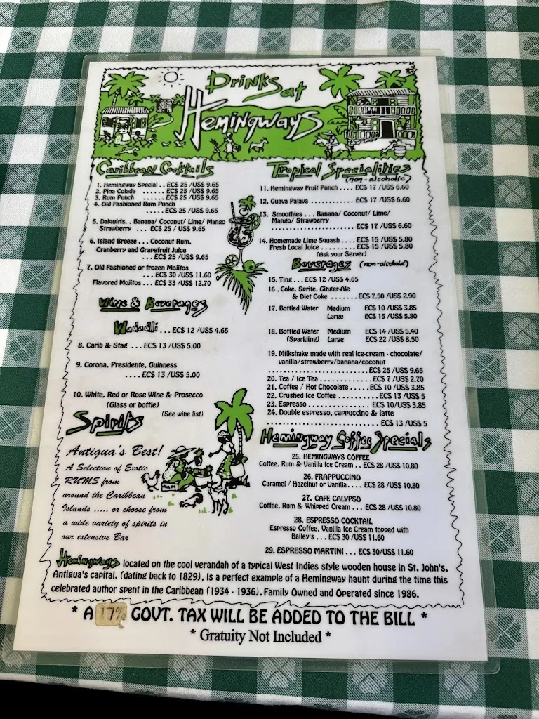 Menu_Hemingway's Caribbean Cafe_Antigua La_image_2