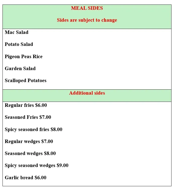 Menu_Countryside Jerk & BBQ Centre Antigua_Antigua La_image_4