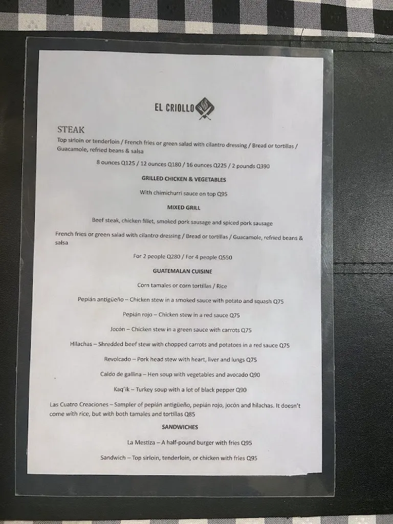 Menu_El Criollo_Antigua La_image_1
