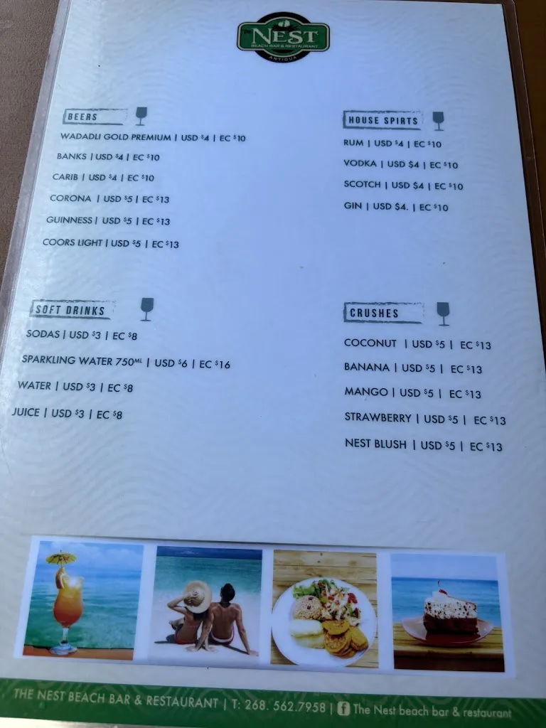 Menu_The Nest -Beach Bar, Antigua_Antigua La_image_2
