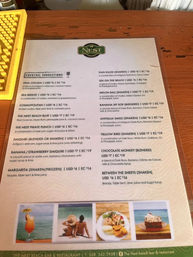 Menu_The Nest -Beach Bar, Antigua_Antigua La_image_4