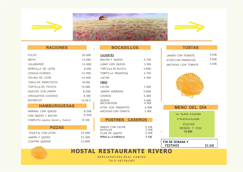 Menu_Hostal Restaurante Rivero_Bercianos del Real Camino_image_2