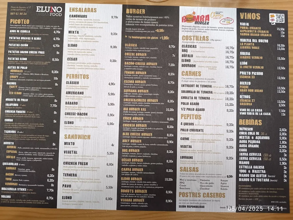 Menu_ELUNO Urban Food_Astorga_image_1