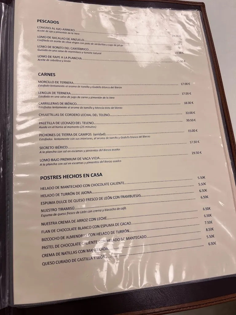 Menu_Hotel Restaurante La Peseta_Astorga_image_1