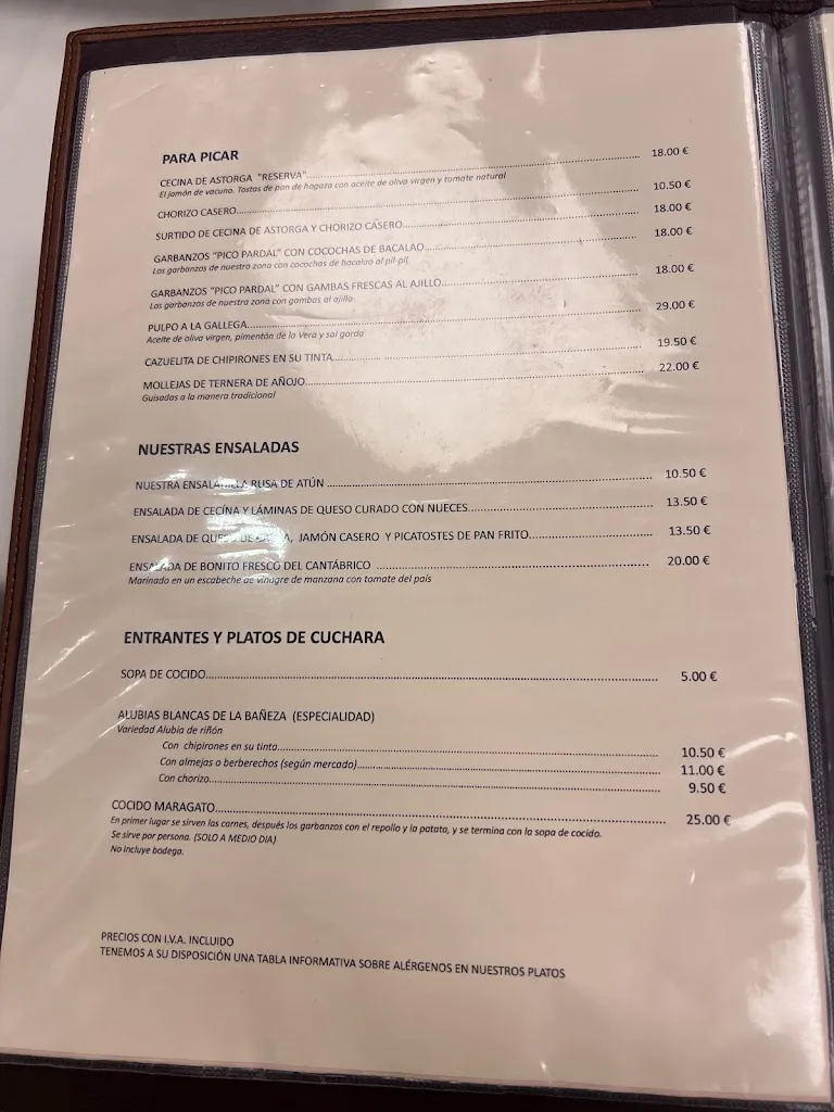 Menu_Hotel Restaurante La Peseta_Astorga_image_2