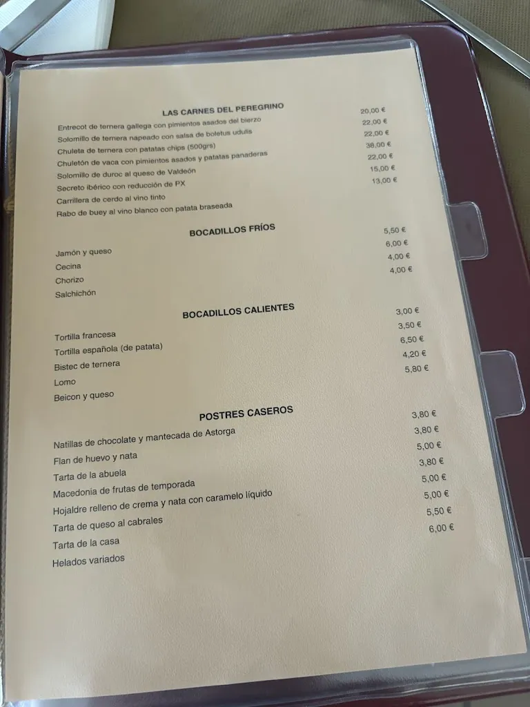 Menu_La Fontana del Peregrino_Astorga_image_2