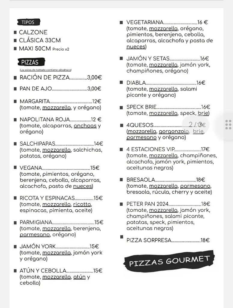 Menu_Pizzería L´Isola Che Non C´e _Astorga_image_1