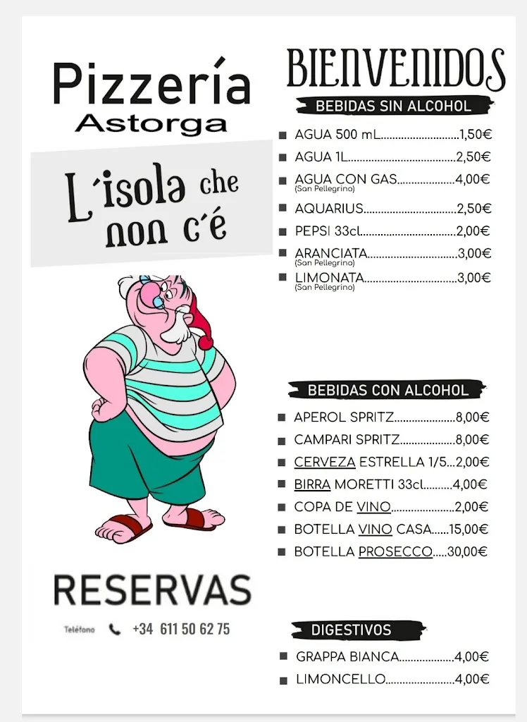 Menu_Pizzería L´Isola Che Non C´e _Astorga_image_2