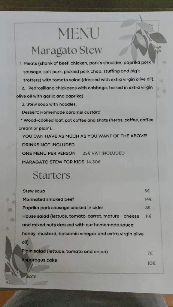 Menü_Casa de comer Entrepiedras_Astorga_Bild_2