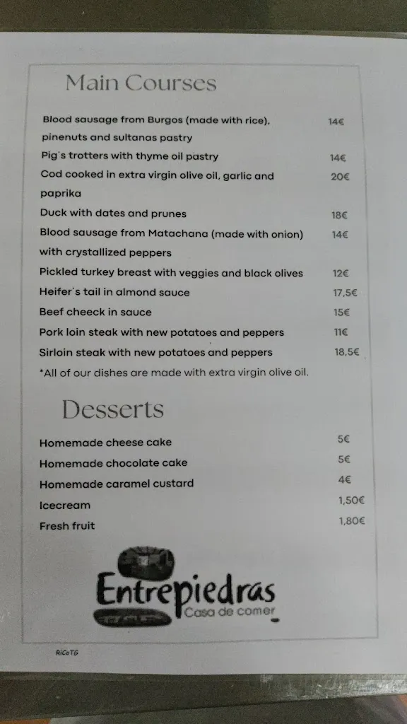 Menü_Casa de comer Entrepiedras_Astorga_Bild_4