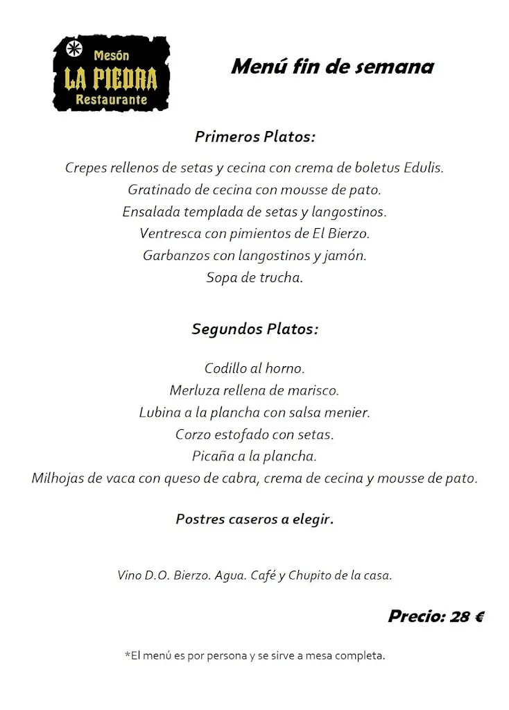 Menu_Mesón La Piedra Restaurante_Bembibre_image_2