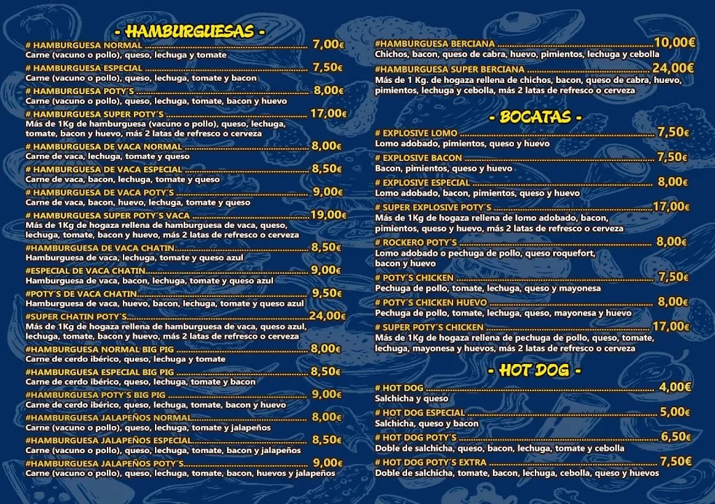 Menu_BURGER POTY'S BAR_Bembibre_image_2
