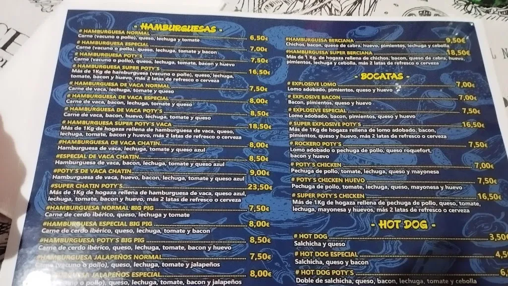 Menu_BURGER POTY'S BAR_Bembibre_image_4