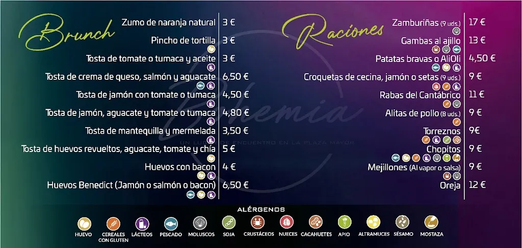 Menu_Bar Bohemia La Bañeza_Bañeza La_image_1