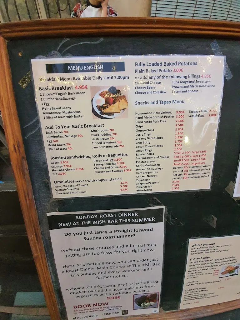 Menu_El Nuevo Valle - The Irish Bar_Hondón de los Frailes_image_2