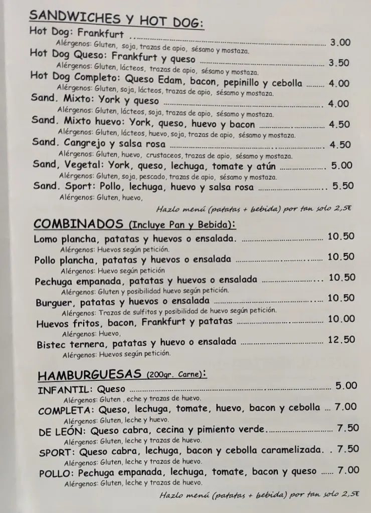 Menu_Va&Cas. Bar-Grill_Bañeza La_image_1